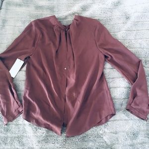 NEVER WORN, BRAND NEW 100% silk Plum Blouse